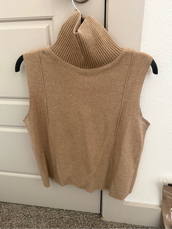 Zara Sweaters - Zara Camel Sleeveless Turtleneck Sweater